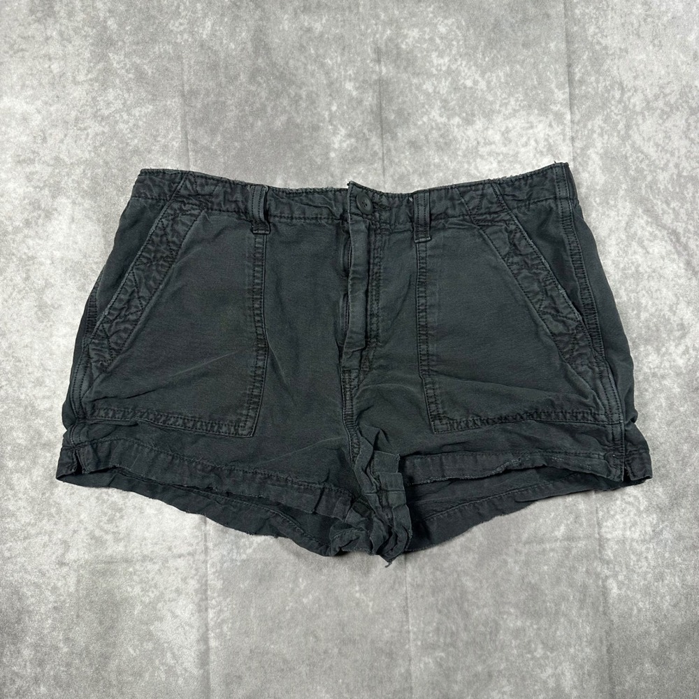 Aerie Women's Medium Black Patch Pocket Shorts Elastic Back Waist Y2K Coquette